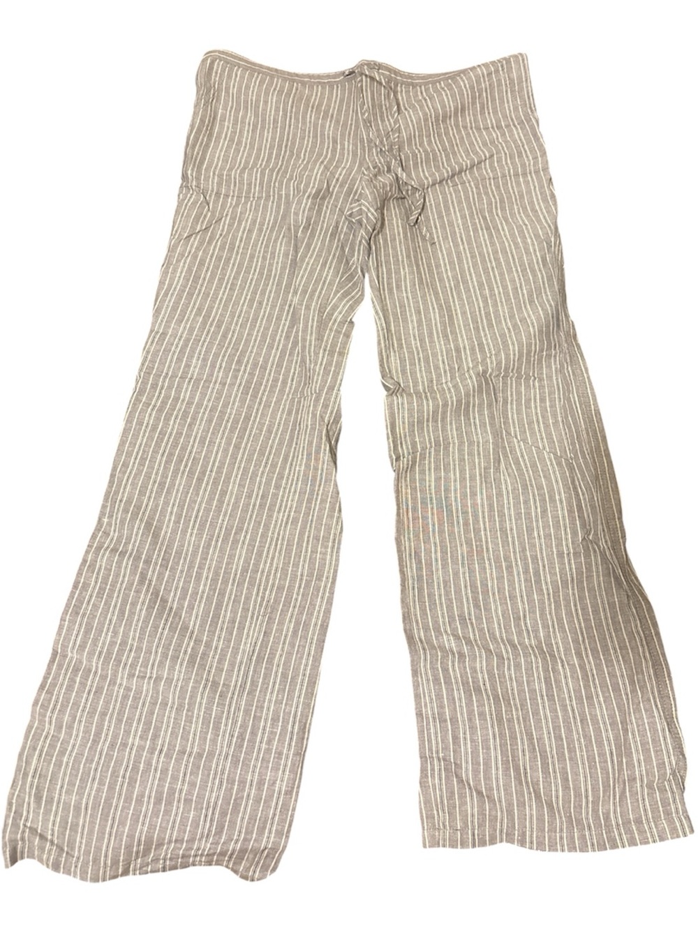 Victoria's Secret Taupe & White Striped beach  linen pants Y2K